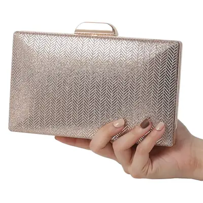 Black Gold PU Clutch Bag for Women