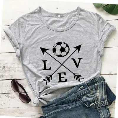 Love Soccer Arrow Short Sleeve T-Shirt White