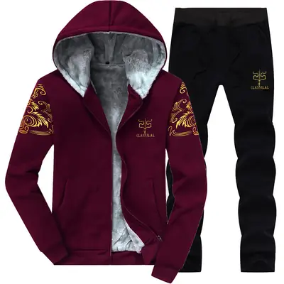Youth Winter Fleece Hooded Track Suit Grey