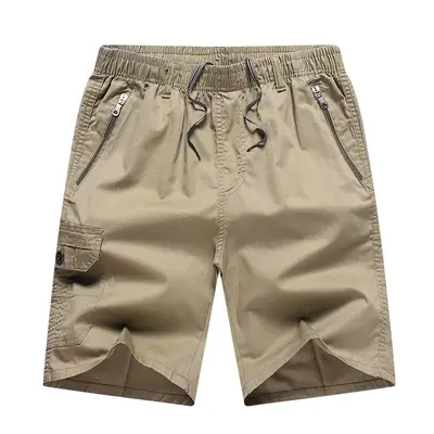 Men's Black Multi-Pocket Casual Shorts Large