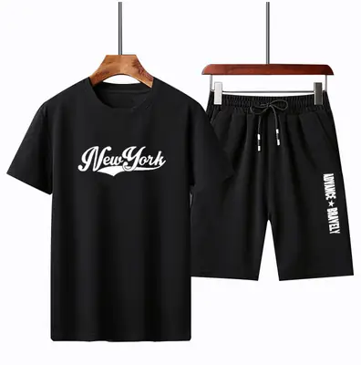 2025 New York Print Sports Suit Plus Size Men
