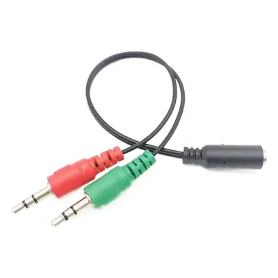 3.5mm Two-in-One Audio Adapter Cable Red Green