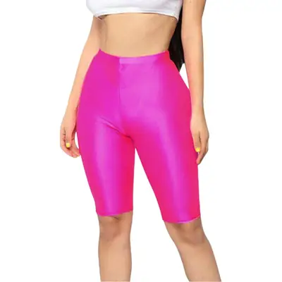 Blue High-Waisted Fluorescent Women's Shorts 5Q