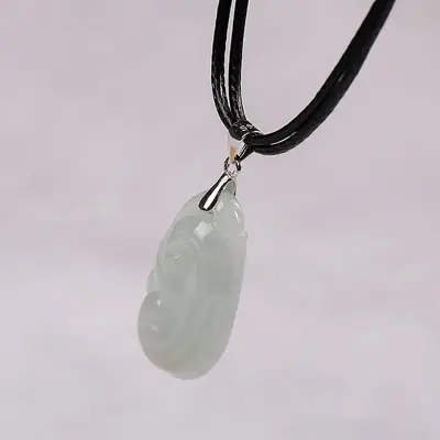 Natural Jade Ruyi Pendant S925 Silver Clasp