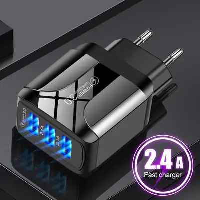 USB 2.4A Universal Travel Charger for Apple Android Smartphones