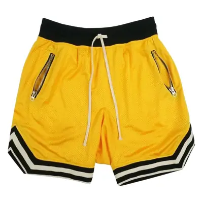 Men's Black Mesh Sports Shorts with Zip Pockets