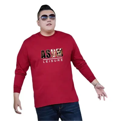 Men Cotton Long Sleeve T-Shirt Black ASHER Leisure Print