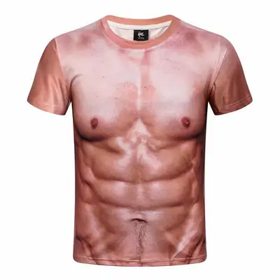 Fierce Men Muscle T-Shirt Realistic Cosplay Fake Pecs