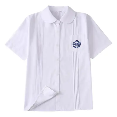 Taiwan Normal University Attached Middle School Shirt Set White Embroidered