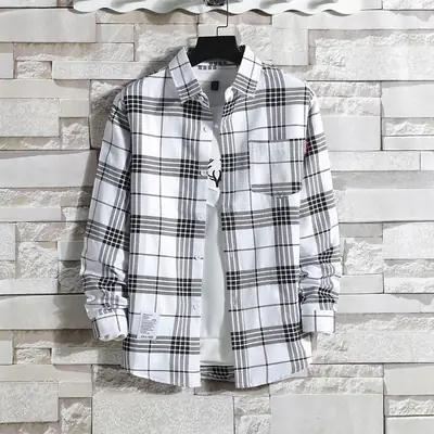 Men's Green Plaid Shirt Jacket Medium