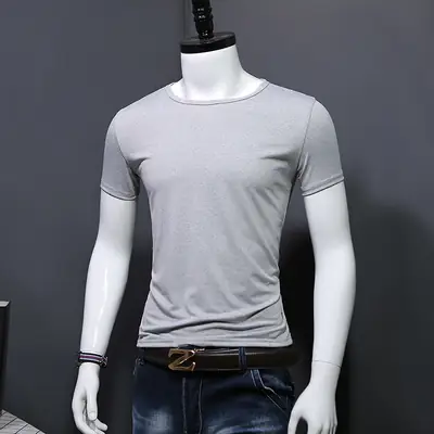 Men Maroon Slim Fit T-Shirt Short Sleeve