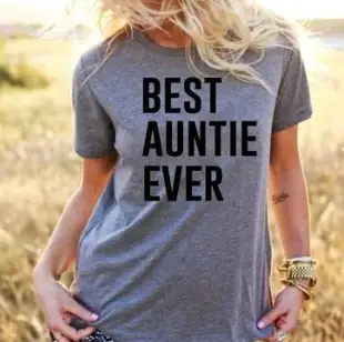 Best Auntie Ever T-Shirt Grey Short Sleeve