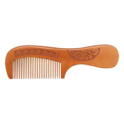 Peach Wood Hair Comb with Sandalwood Design