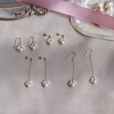 Pearl Earrings 3-4mm Women's 925 Silver