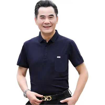 Dad's Navy Blue Polo Shirt for Men 50+