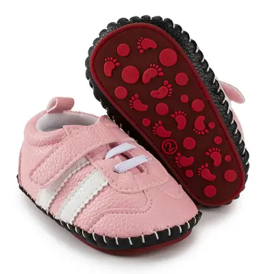 0-1 years old striped toddler shoes rubber sole wear-resistant non-slip shoes spring and autumn baby shoes