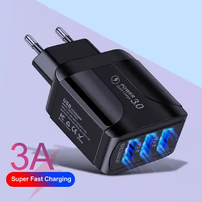 Universal LED QC3.0 Fast Charger for Apple Android Phones