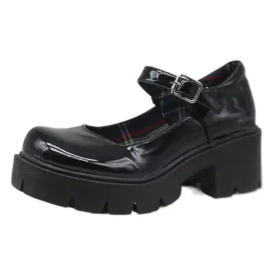 Mary Jane Black Bow Thick Heel Shoes for Women