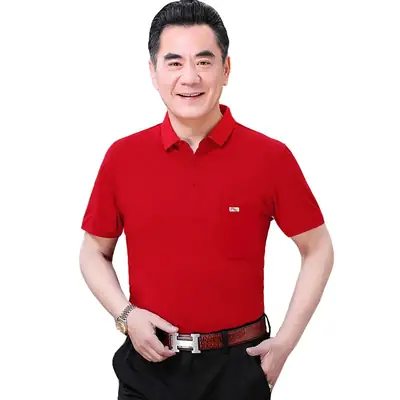 Men Blue Polo Shirt with Real Pocket for Summer Business Casual Wear