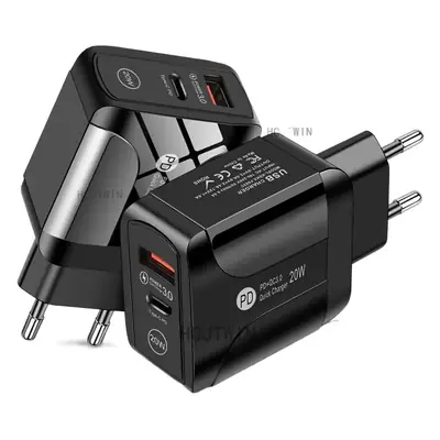 PD20W QC3.0 Fast Phone Charger European American British Travel