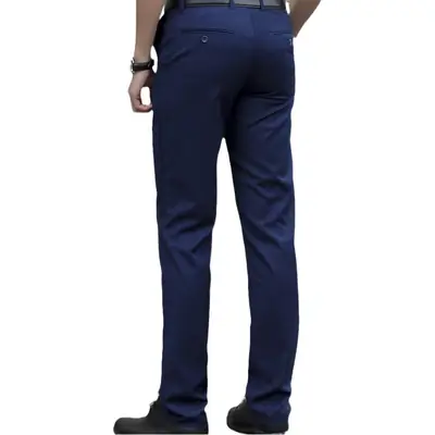 Men's Slim Fit Black Korean Pants Skinny Suit Pants