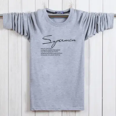 Men Korean Style Long Sleeve T-Shirt White