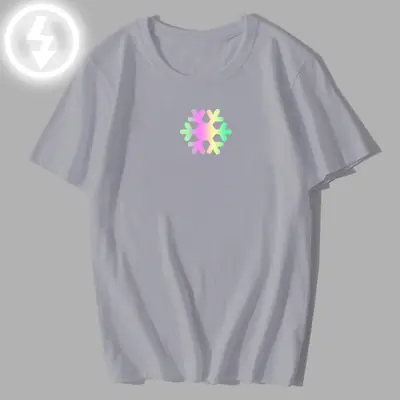 One-cut Plum T-shirt with Snowflake Print for Teenagers