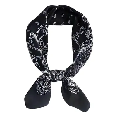 Printed Cashew Flower Imitation Silk Square Scarf Set