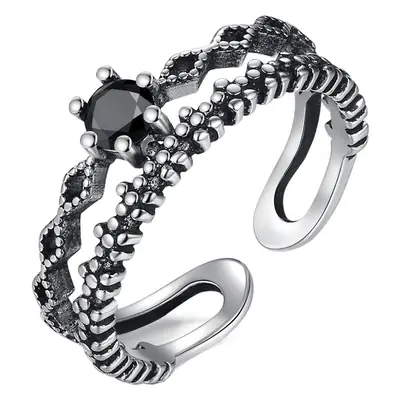 Vintage Star Imitation Silver Ring for Women