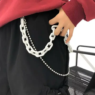 Korean Ins Waist Chain Candy Color Resin Pants