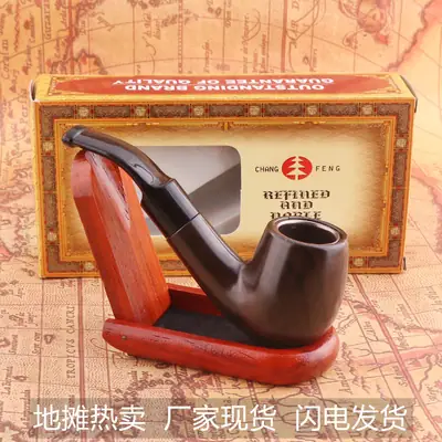 Refined and Hued Red Iron Pot Pipe Small Dry Tobacco Set
