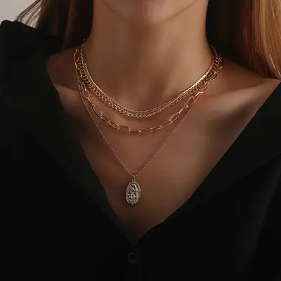 European & American Cross-Country Jewelry Multi Layer Chain Necklace Women