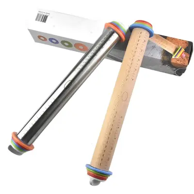 Stainless Steel Kneading Rolling Pin 17" Adjustable