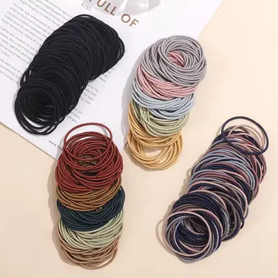 Thin Rubber Bands Korean Style Base Hair Rings Without Seams High Elastic Nylon Head Rope