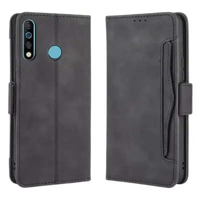 Black Leather Multi-Card Wallet Flip Case with 12 Slots