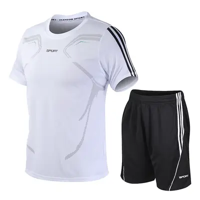 Men Blue Black Sports Suit Large Running Training