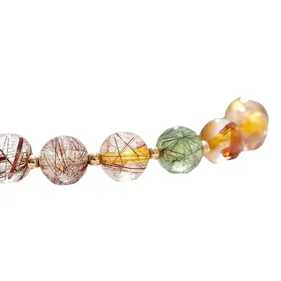 Women Crystal Hair Bracelet Green Red Ghost Design