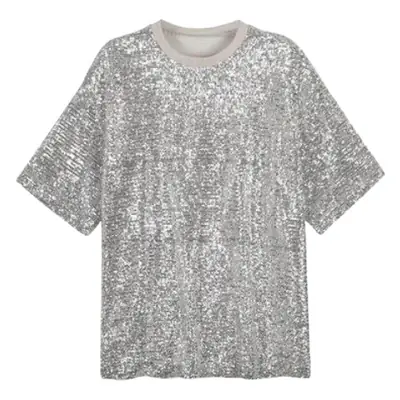 2024 Sequined Bling T-Shirt Women Loose Fit Casual