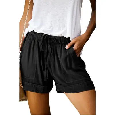 Women Navy Blue Camo Printed Shorts High Waist Slimming