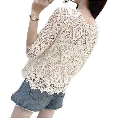 New Summer Lace Cardigan Sun Protection 3Q Sleeve
