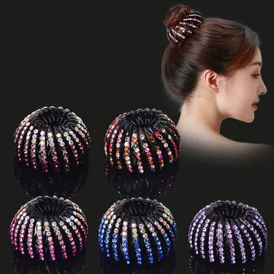 Wholesale Hair Ring with Rhinestone Grip Clips for Women