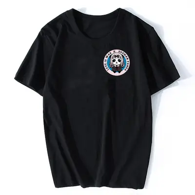 Black T-Shirt with Miss Hui Logo for Youth Summer Wear