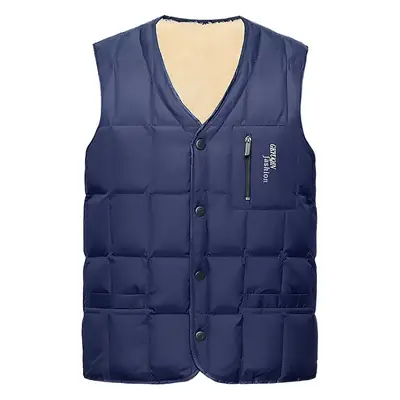 Men's Black Down Vest Large Autumn Winter