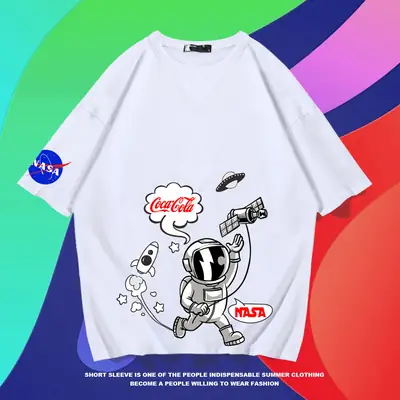 Men NASA Astronaut Joint Half Sleeve T-Shirt Black