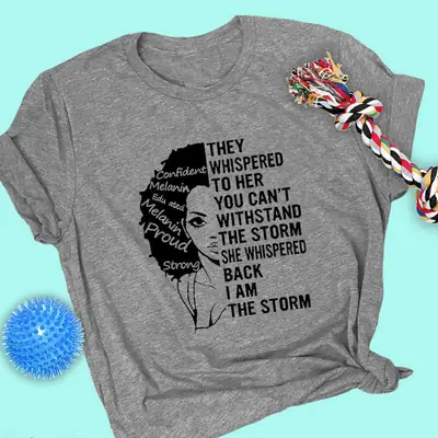 Women Cotton T-Shirt "They Whispered to Her" Design