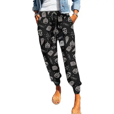 Spot Summer Leopard Print Loose Pants Green