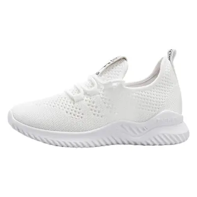 Women's White Fly-Knit Casual Shoes