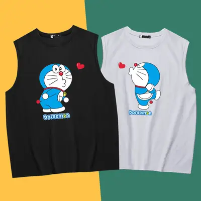 Doraemon Cartoon Pink Sleeveless Vest for Teens