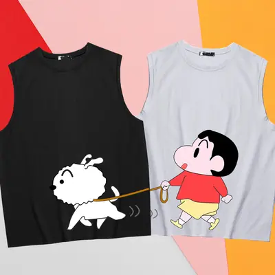 Japanese Anime Cartoon Vest Red Unisex Summer