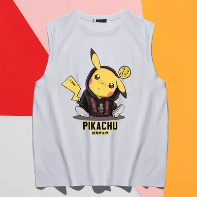 Pikachu Cotton Sleeveless Vest for Girls Boys Summer Wear